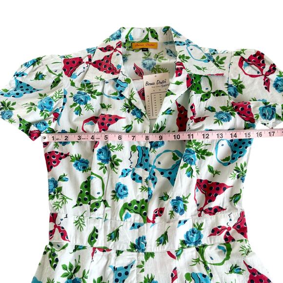 Bernie Dexter Connie Bandanna Vintage Pin Up Inspired Kelly Swing Dress Size XS - Picture 6 of 9